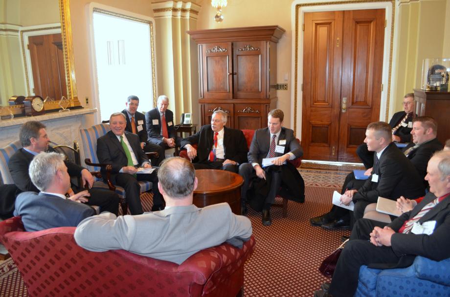 U.S. Senator Dick Durbin (D-IL) met with representatives of the Illinois Farm Bureau to discuss the importance of continuing to support and invest in Illinois? agricultural communities. The group discussed the Farm Bill, renewable fuel standards and waterway infrastructure.